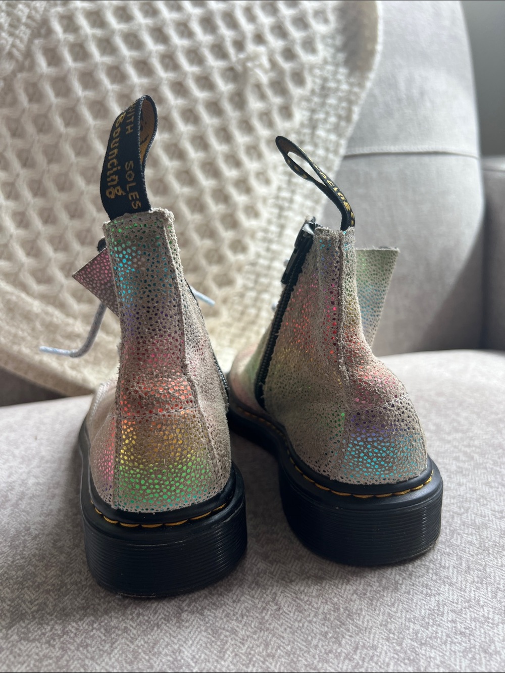 Dr. Martens Iridescent Holographic Lace-Up Boots - Picture 3 of 8